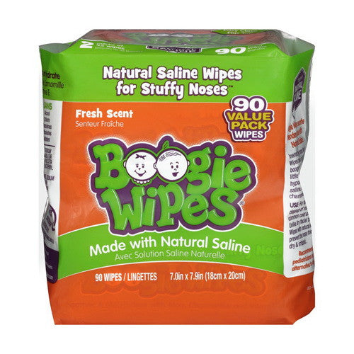 Boogie Fresh Scent Nose Wipes with Natural Salin, 90 Ea